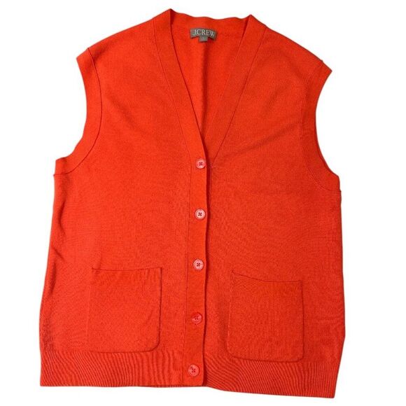 J. Crew Merino Wool Sweater Vest Women's sz M Preppy Classic Timeless - Picture 2 of 10